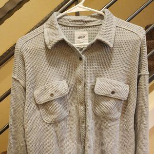 Aerie (American Eagle) waffle knit button down